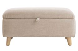 Heart of House Azure Fabric Footstool - Natural